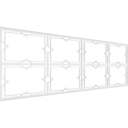 Ekena Millwork Set of Four Panels for 94 1/2"W x 32 1/4"H Fleming Fretwork Wainscot Wall Paneling WPKP16X01X47FMG